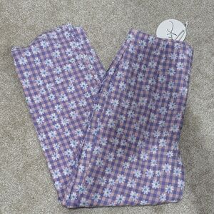 NWT Gingham Floral Fun Pants